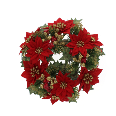 Red Poinsettia Candle Ring