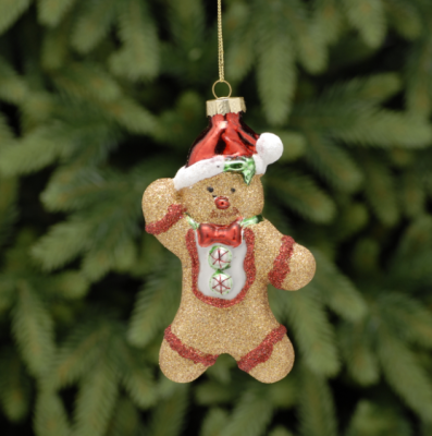 Glass Gingerbread Man With Hat