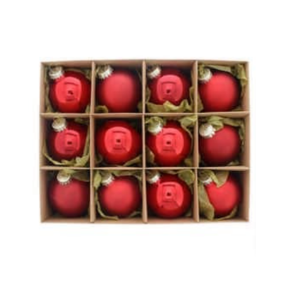 Red Glass Balls-12pcs