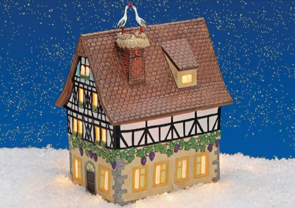 Christmas Village House - Lantern stork