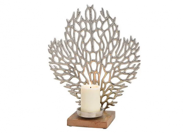 Coral Metal Candle Holder