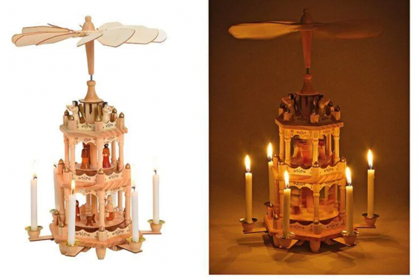 Christmas Wooden Pyramid  & Candle Holder