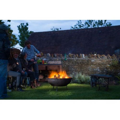 Recycled Kadai Fire Pit on Low Stand - 100cm