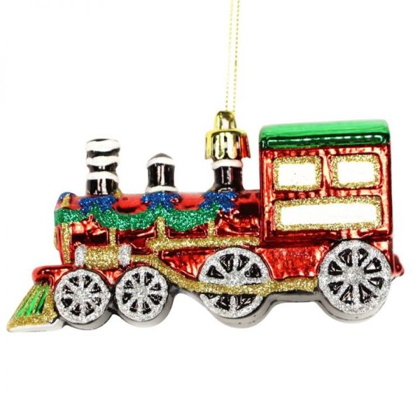 Red Christmas Train Bauble