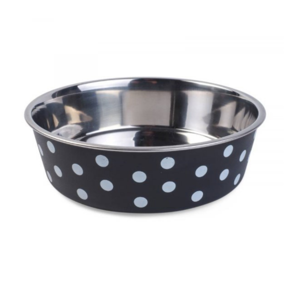 Bella Bowl Navy Polka Small