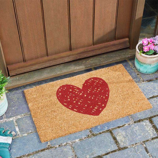 Heart Coir Door Mat