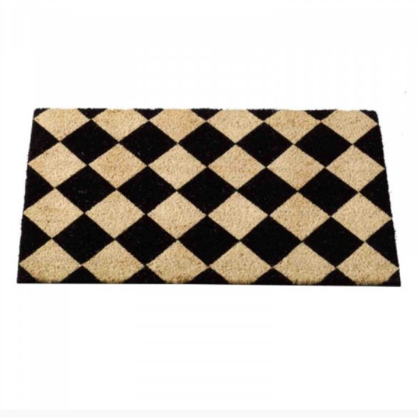 Black & White Coir Door Mat