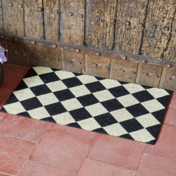 Black & White Coir Door Mat