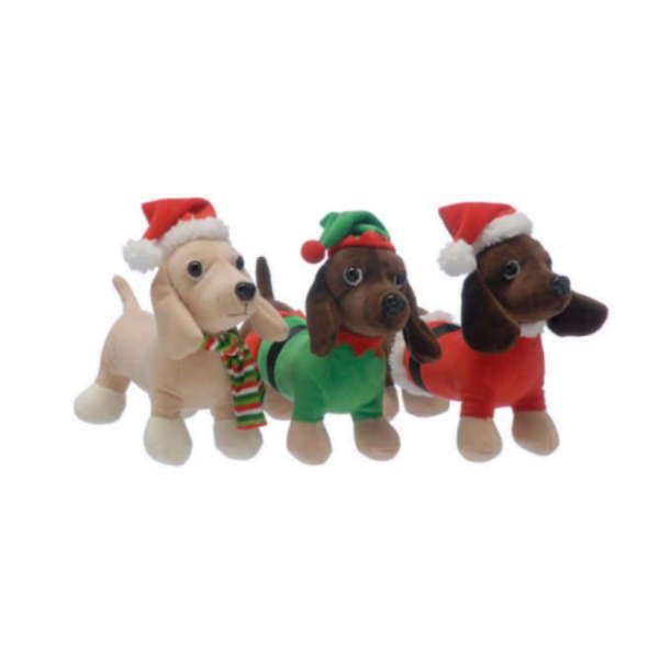 Plush Christmas Dachshunds