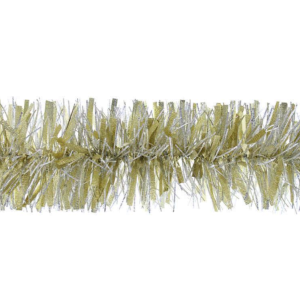 200cm x 12.5cm gold/silver cracked ice tinsel