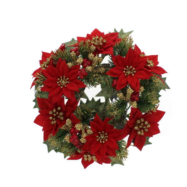 Red Poinsettia Candle Ring