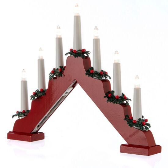 Red & White Christmas Candlebridge - 7 Light