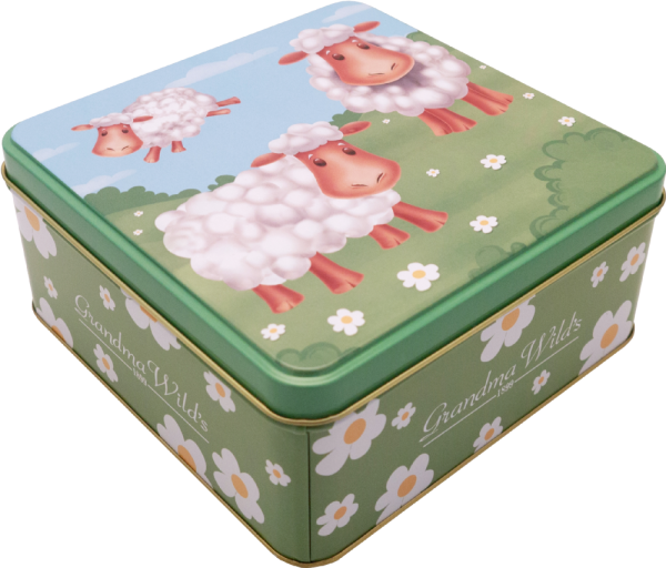 Grandma Wilds Embossed Spring Lamb Tin - Mixed Biscuits