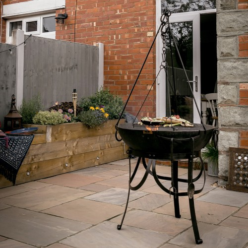Kadai Fire Bowl on High & Low Stands - 70cm
