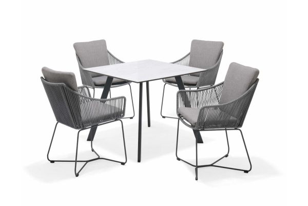 Opal 4 Seat Square Dining Set