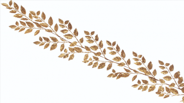 Glitter Leaf Garland- Gold