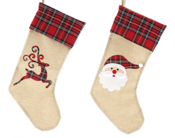Tartan Santa Or Reindeer Stockings