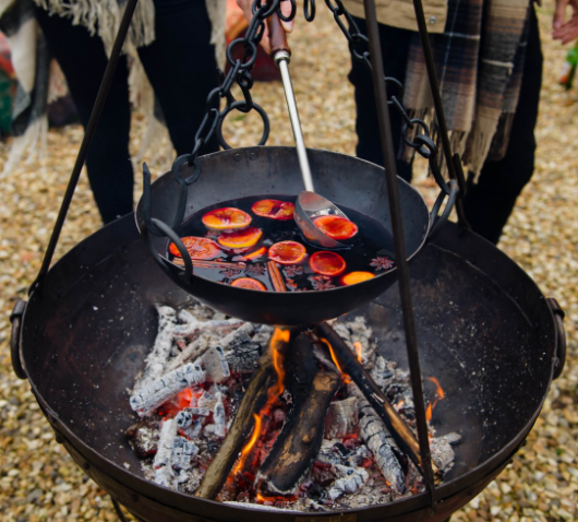 Recycled Kadai Fire Pit on Low Stand - 100cm