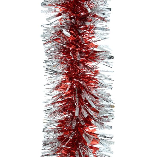 Red and Silver Dot Tinsel