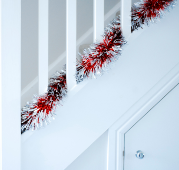 Red and Silver Dot Tinsel