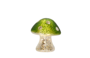 Bo Lit Green Glass Mushroom