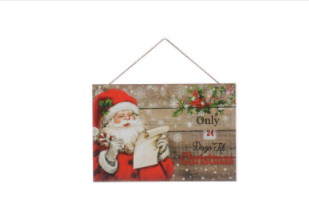 Santa Advent Countdown Sign 