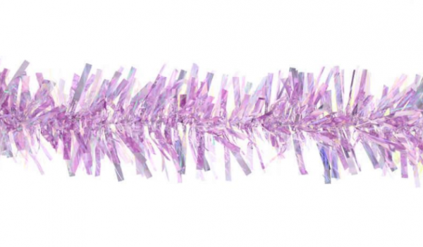 200cm x 10cm Blush pink / Iris tinsel