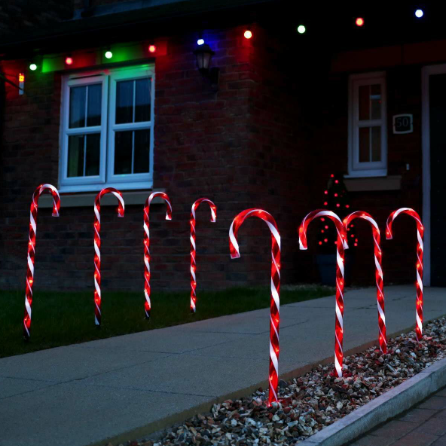 Light Up Candy Cane Stakes 