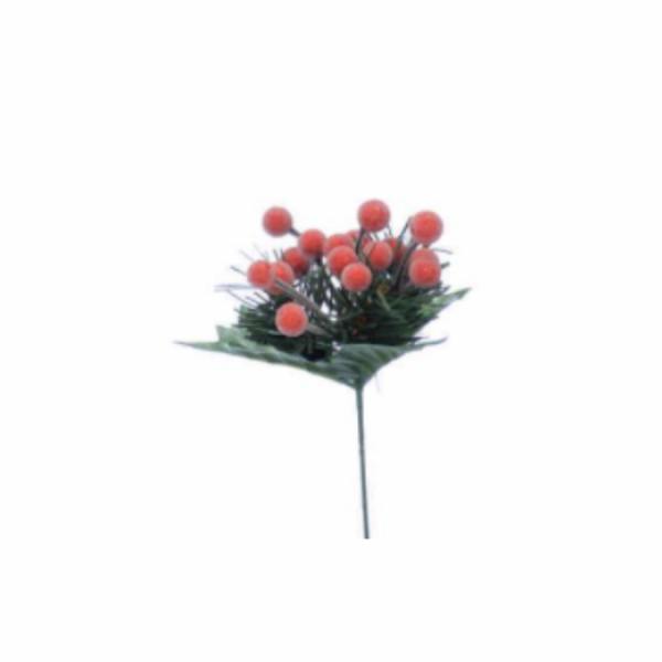 Frosted Red Berry Pick  - 14cm