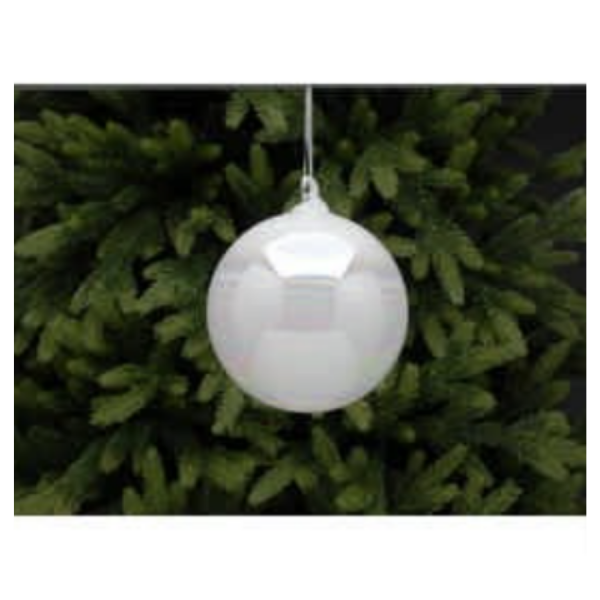 White Holographic Glass Bauble