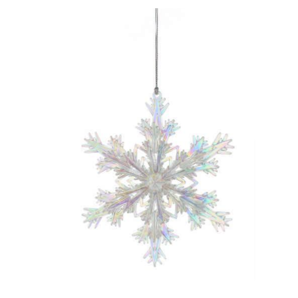 Clear Iridescent Acrylic Snowflake