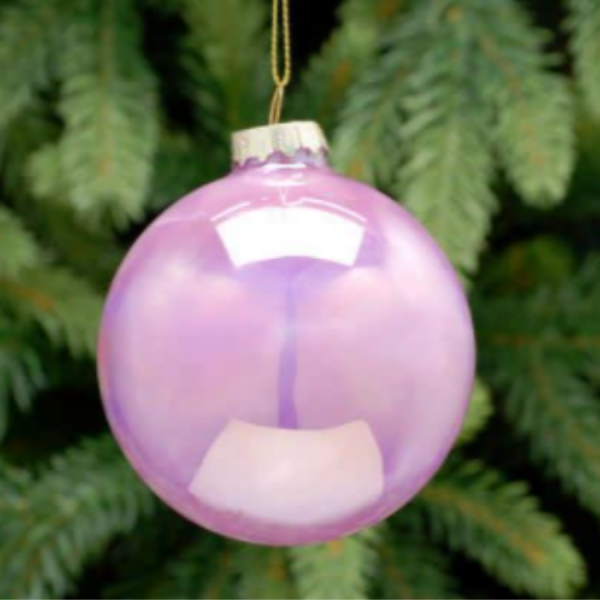 Lilac Iridescent Glass Ball