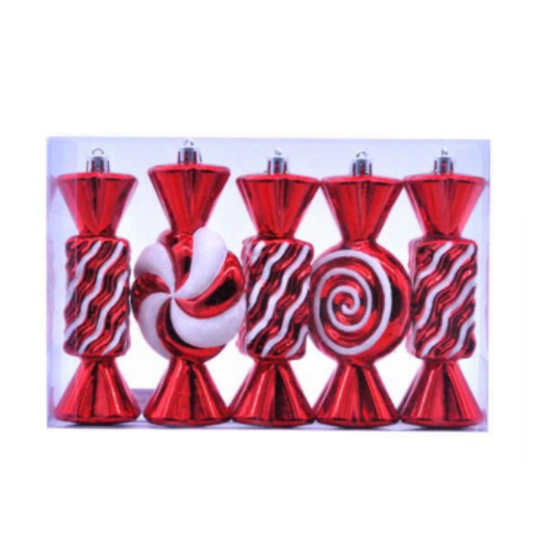 Pack of 5 Red / White Stripped Candy