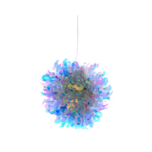 Wave Cut Iridescent Pom Pom Ball