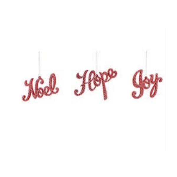 Red/White JOY, NOEL, HOPE