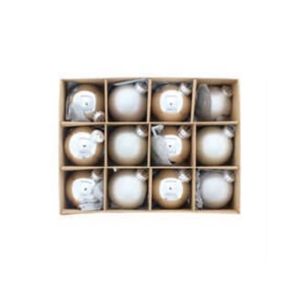 Silver Glass Balls-12pcs