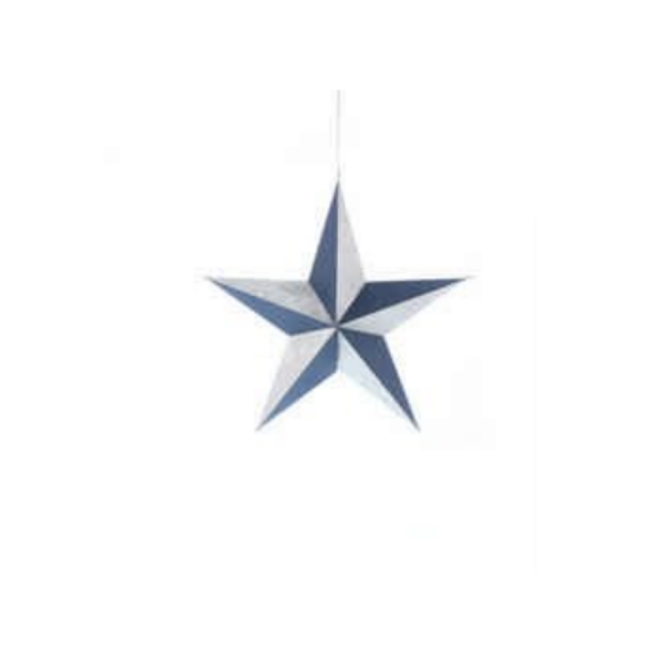 Silver And Blue Paper Foldable Star