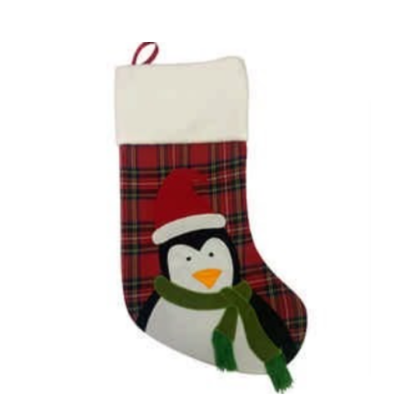  Plaid Penguin Stocking