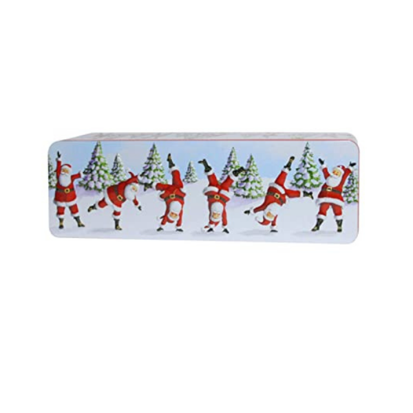 Embossed Dancing Santa Tin