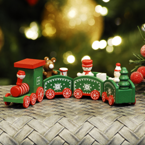 Wooden christmas train sale